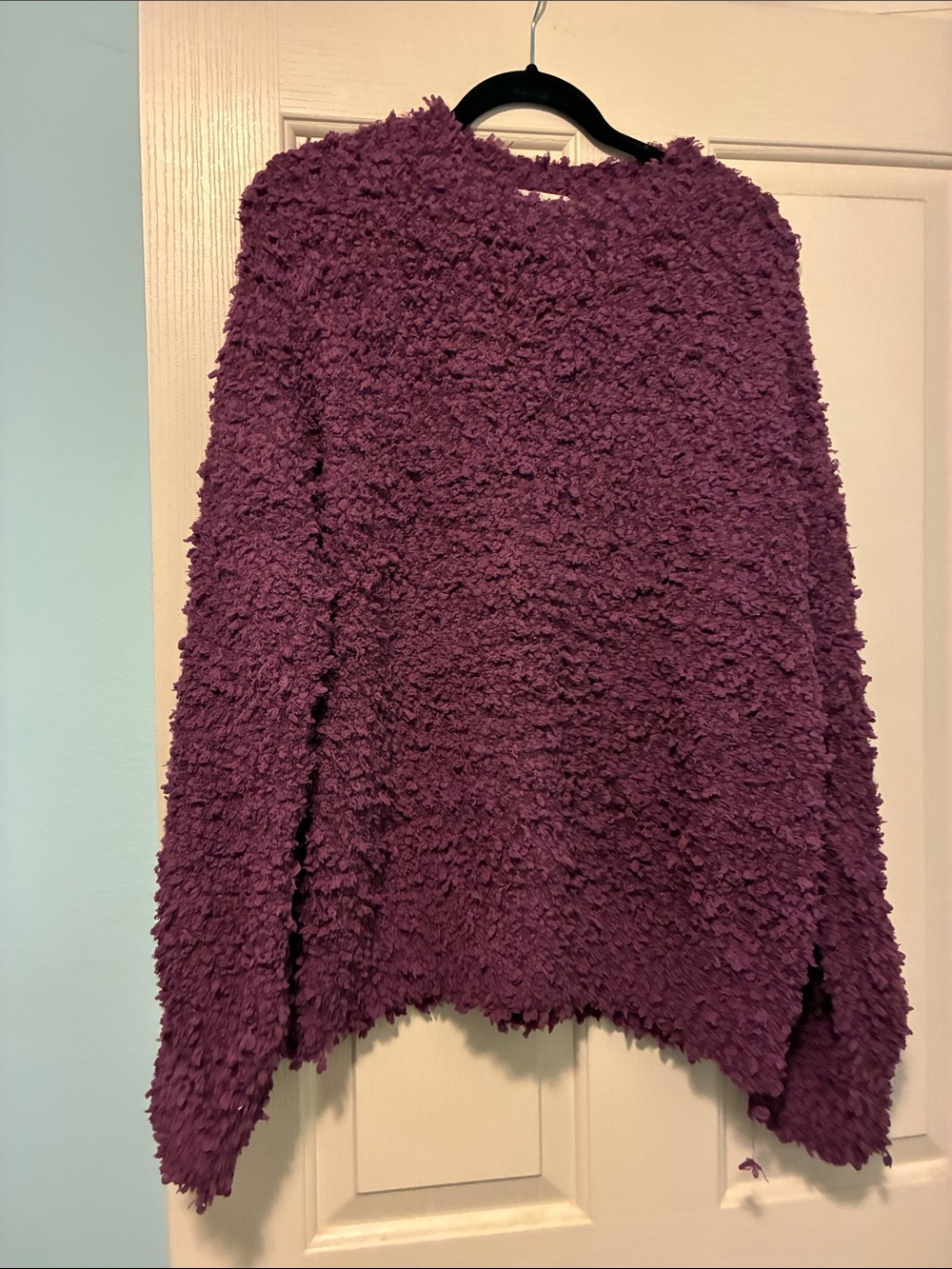 Plush Listicle Textured Sweater - Deep Plum